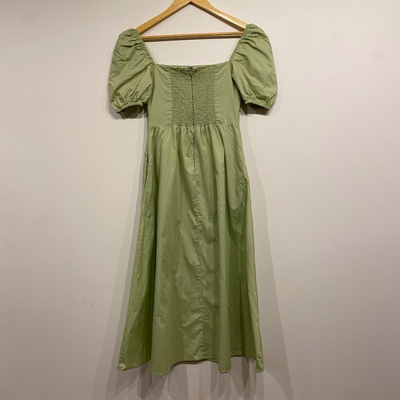 O.P.T. Green Cotton Midi Cottagecore Dress - Picture 2 of 4